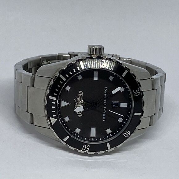 Armani Exchange AR-1709 Men Stainless Steel Analog Black Dial Quartz Watch JK231 - Picture 7 of 12